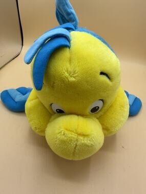 Vintage Disney World Flounder Little Mermaid Fish Stuffed Animal Plush 12"